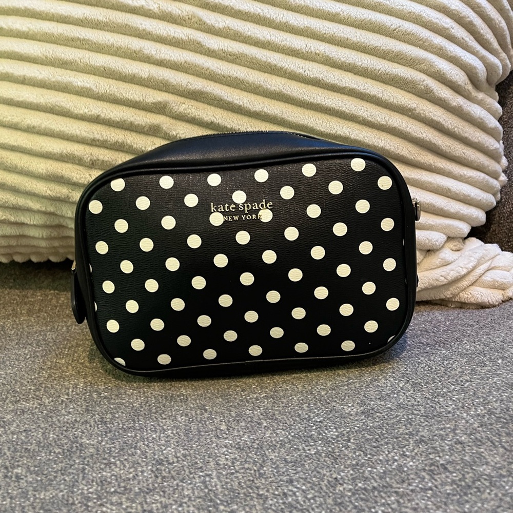 Kate Spade Black and White Polka Dot Camera Bag Crossbody